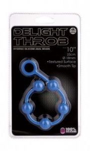 Delight Throb Silicone Anal Beads 25,0cm blue