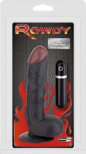 Realist. wibrator Rowdy z przyssawką 20cm czarny