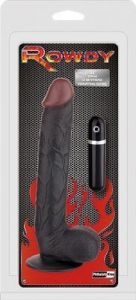 Realist. wibrator Rowdy z przyssawką 28cm czarny