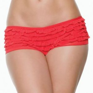 Mesh Ruffle Shorty Czerwień L/XL