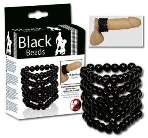 Pierścień black beads