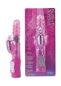 Butterfly Silicone Pearl Vibrator purple